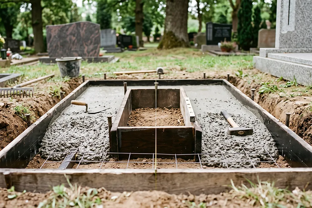 Какой фундамент нужен под памятник на могилу?